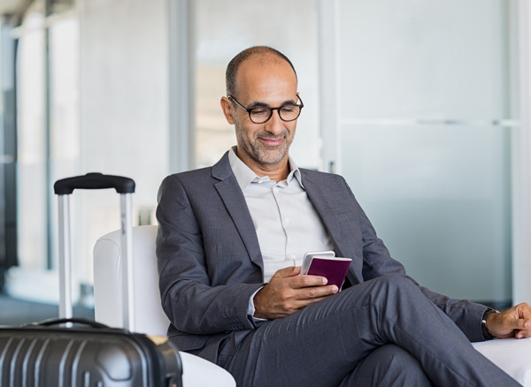 Traveller using CTM's online booking technology