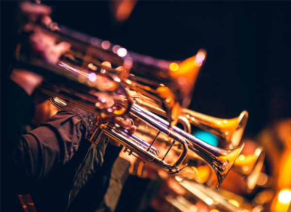 Trumpets playing at show